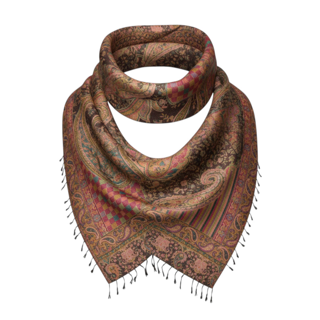 Kashmiri Silk Jacquard Scarf
